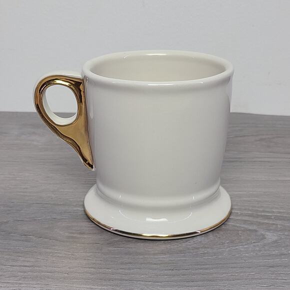Anthropologie Monogram Initial White Mug Gold Letter D - Picture 3 of 5